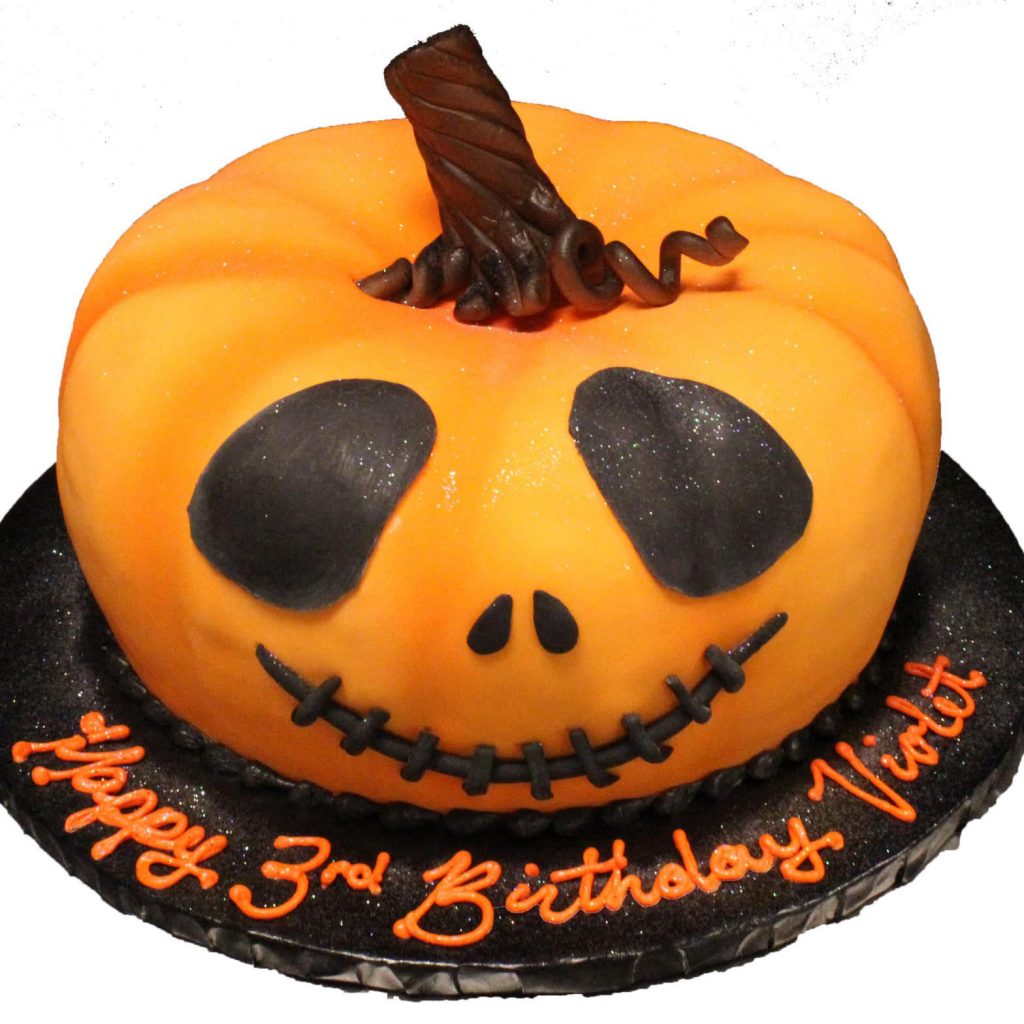 Bánh kem hình Quả bí ngô màu cam cho lễ Hallowen, mừng sinh nhật 3 ...