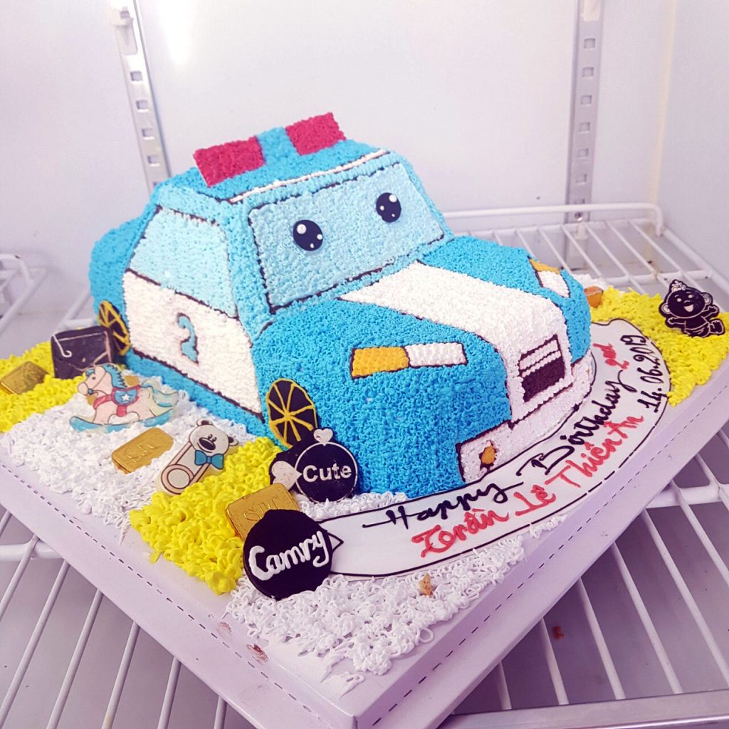 Bánh kem hình chiếc xe ô tô màu xanh ngộ nghĩnh  Bánh Thiên Thần  Chuyên  nhận đặt bánh sinh nhật theo mẫu
