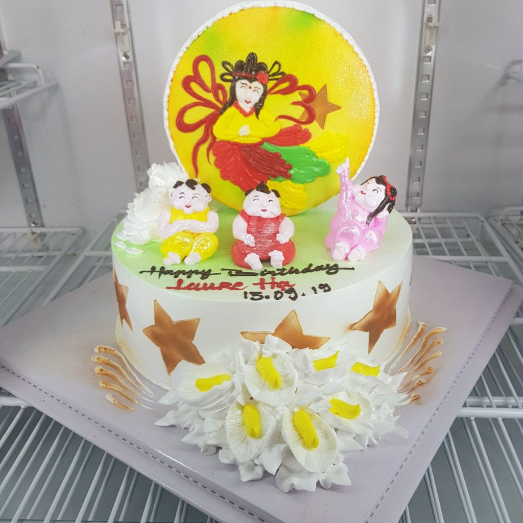 Bánh sinh nhật mẫu lịch bông lan trứng muối - Happy birthday Thanh Hà  MS1450 - Bánh sinh nhật bông lan trứng muối Tp. HCM