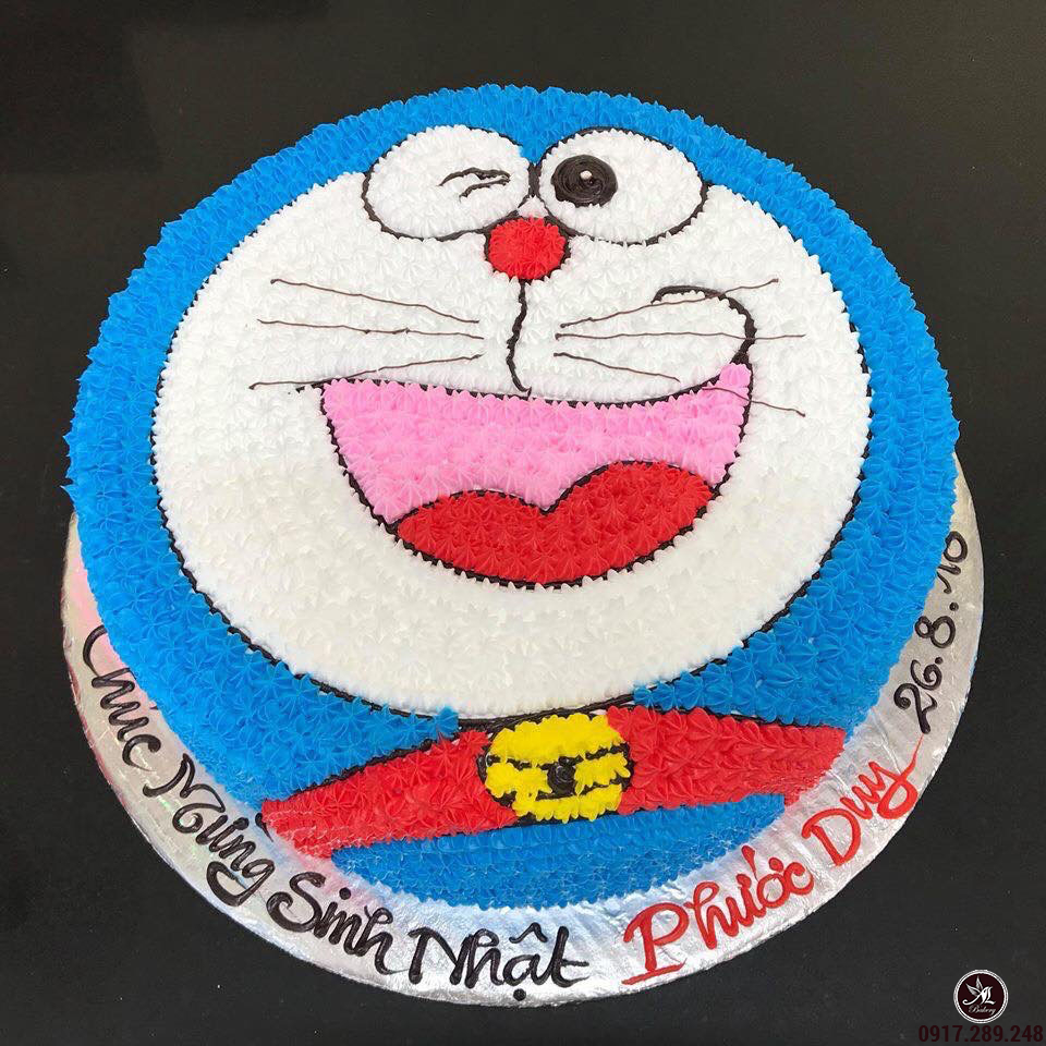 Nếu bạn muốn tạo bất ngờ trong bữa tiệc của mình, hãy thử đặt món bánh vẽ Doraemon. Món bánh này vừa nhìn đẹp mắt, vừa ngon miệng và chắc chắn sẽ khiến cho bất kỳ ai cũng phải trầm trồ.