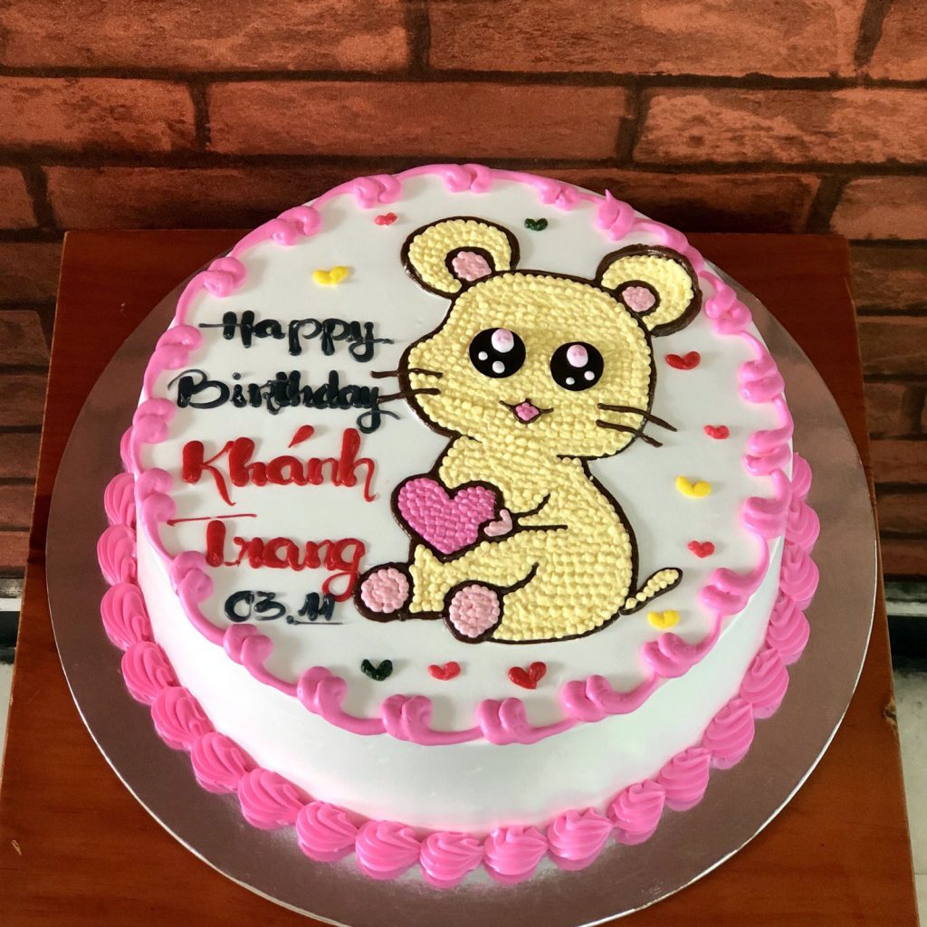 Bánh sinh nhật 1 tuổi cho bé gái tuổi chuột