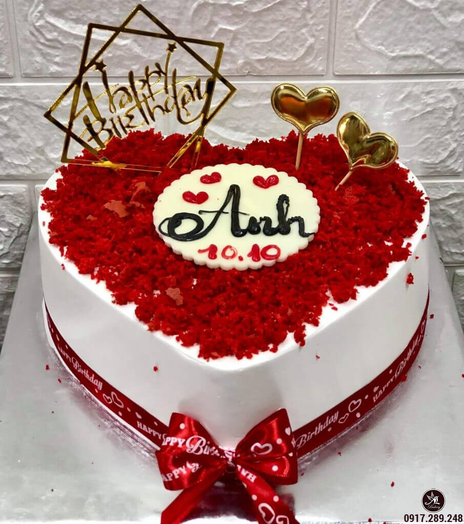 Bánh gato sinh nhật hình trái tim hoa hồng đỏ tặng người yêu 5521 - Bánh  sinh nhật, kỷ niệm