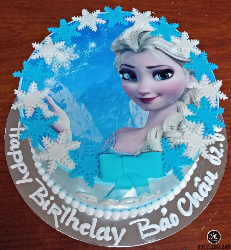 Bánh sinh nhật công chúa Elsa dành cho bé gái 2D 0349  Tiệm Bánh Chon Chon