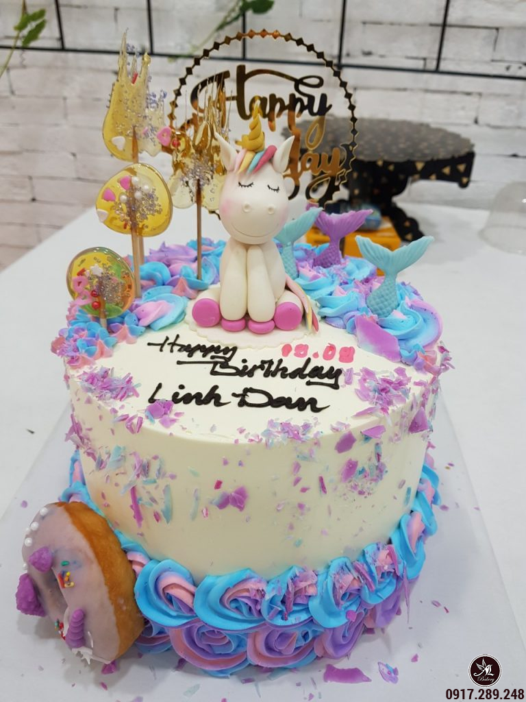 Bánh sinh nhật mặn vẽ hình ngựa Chúc mừng sinh nhật Mập Yêu MS926  Bánh  sinh nhật bông lan trứng muối Tp HCM