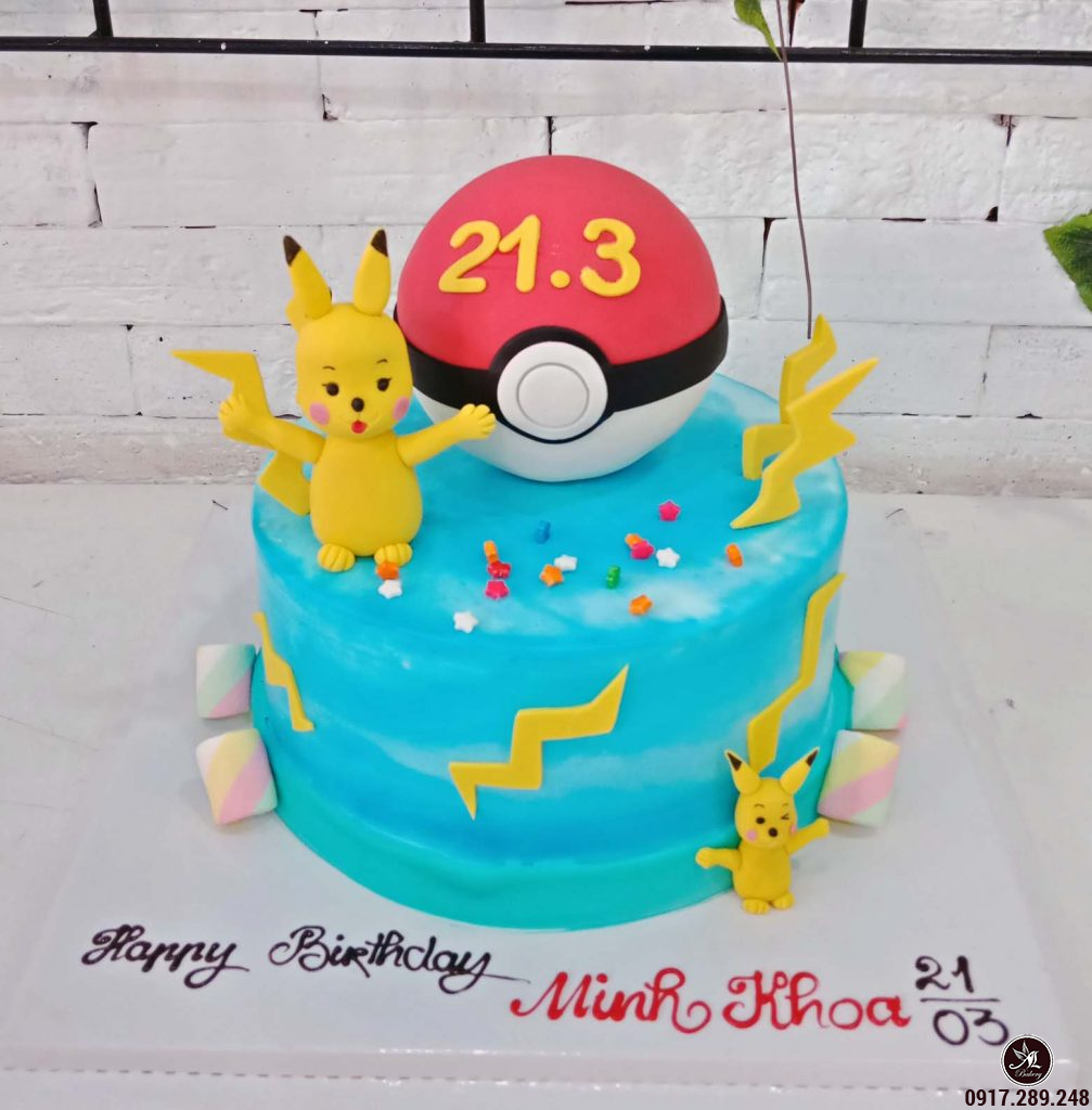 Bánh kem sinh nhật greed color hình những chú Pokemon ngộ nghĩnh ...
