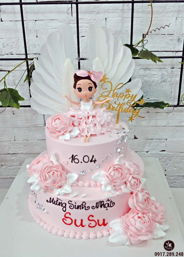 Bánh kem cho bé gái 4 tuổi tạo hình công chúa 3d đáng yêu - Bánh Thiên Thần  : Chuyên nhận đặt bánh sinh nhật theo mẫu