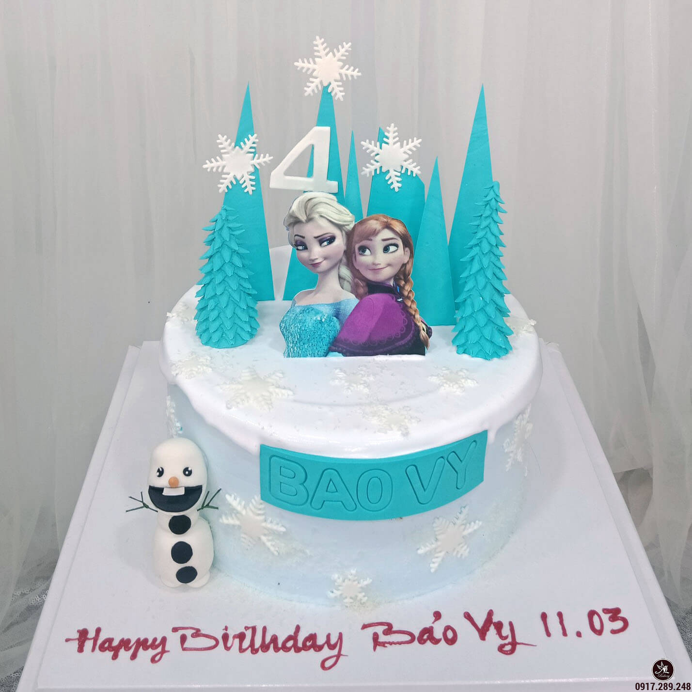 Bánh sinh nhật in hình công chúa elsa và anna nền hồng dễ thương tặng bé  gái  Bánh Kem Ngộ Nghĩnh